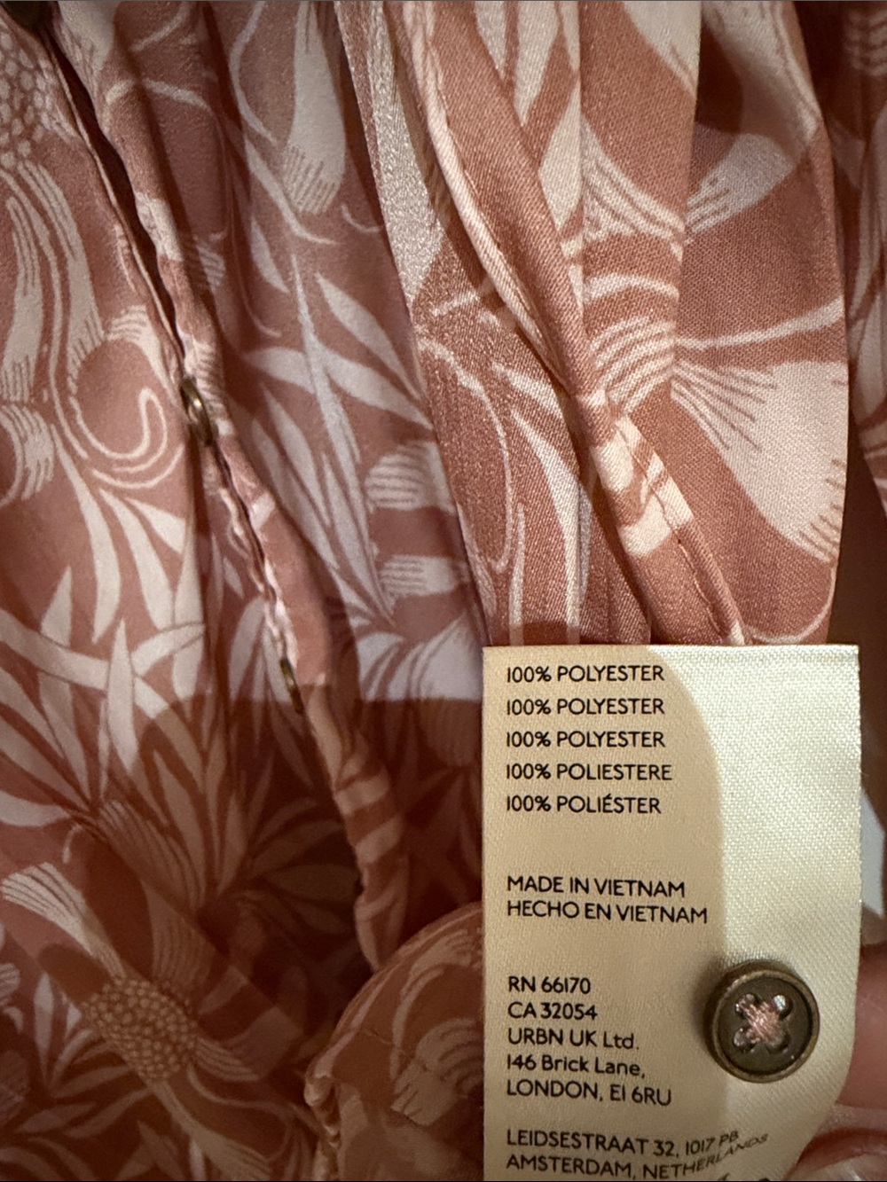 Anthropologie Dusty Rose Floral Ruffle-Trim Button Blouse - Picture 4 of 6